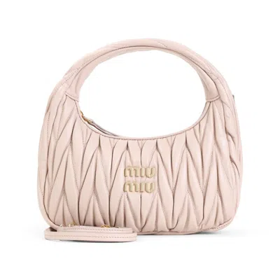 Miu Miu Powder Pink Nappa Leather Handbag