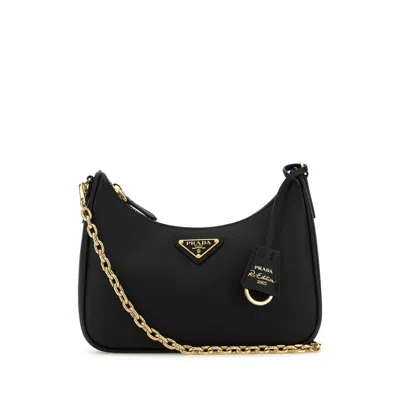 Prada Borsa A Spalla Re-edition 2005 In Pelle Nera Donna In Black