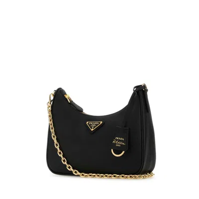 Prada Borsa A Spalla Re-edition 2005 In Pelle Nera Donna In Black