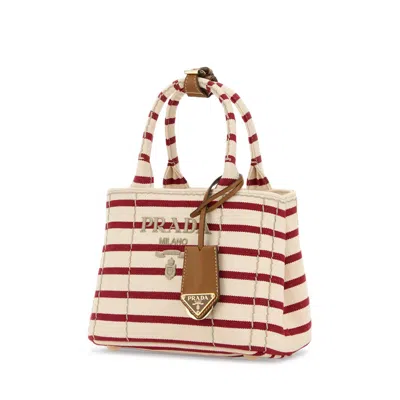 Prada Mini Handbag With Striped Design And Handle