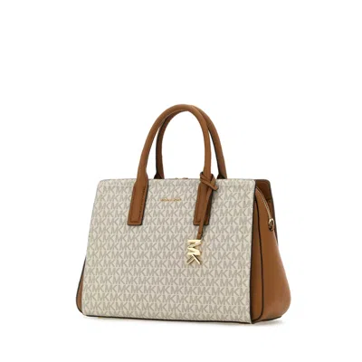 Michael Kors Small Canvas Laila Handbag With Gold-tone Hardware