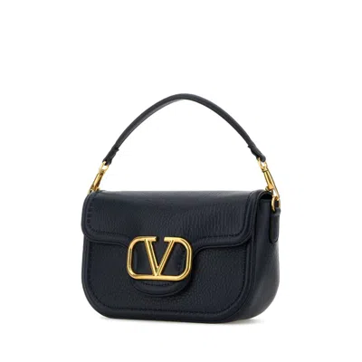 Valentino Vlogo Embellished Textured-leather Shoulder Bag