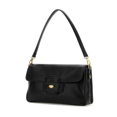 Miu Miu Black Leather Penny Shoulder Bag In Black