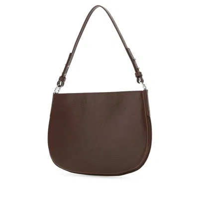 By Far Brown Leather Issa Shoulder Bag