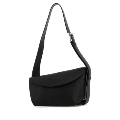 Alexander Mcqueen Large T-bar Crossbody Bag With Metal Buckle In Black