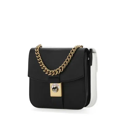 Maison Margiela Two-tone Leather And Cotton New Lock Square Handbag