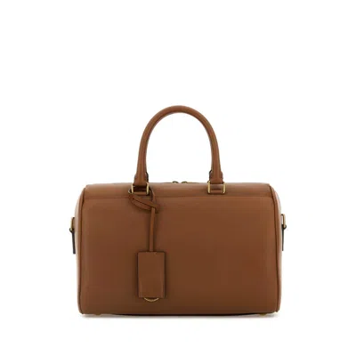 Saint Laurent Caramel Leather Handbag In Red