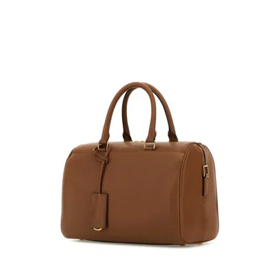 Saint Laurent Caramel Leather Handbag In Red