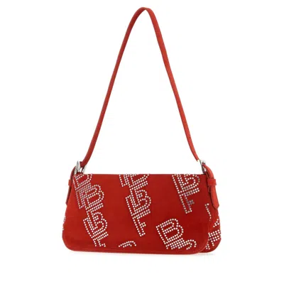 By Far Embellished Suede Dulce Shoulder Bag