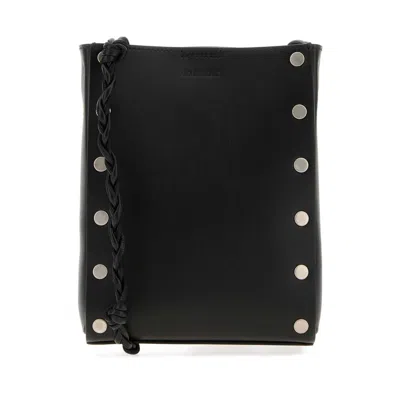 Jil Sander Black Leather Tangle Crossbody Bag