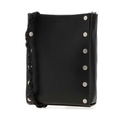 Jil Sander Black Leather Tangle Crossbody Bag