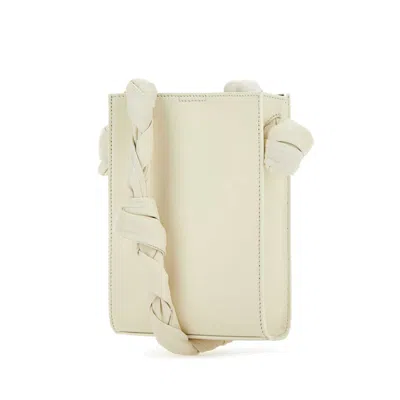 Jil Sander Woman Ivory Leather Tangle Shoulder Bag