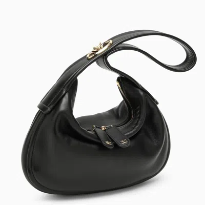 Valentino Garavani Small Go-hobo Bag In Black Leather In Black