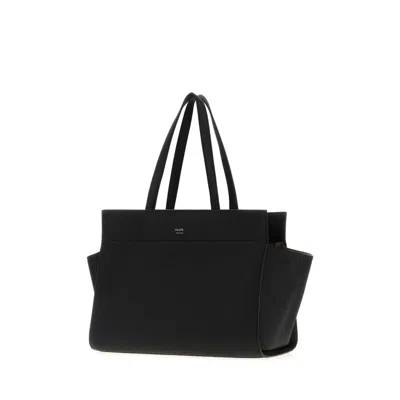 Khaite Black Leather Crosby Handbag In Black