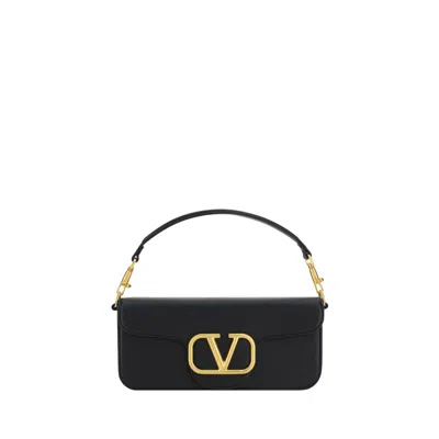 Valentino Garavani Black Leather Handbag In Black