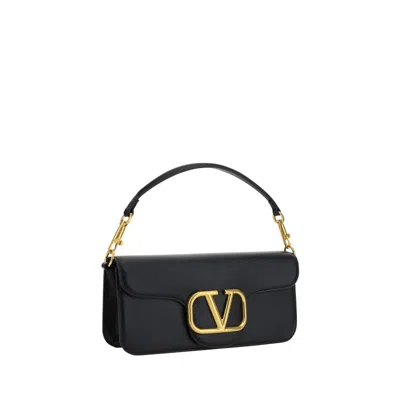 Valentino Garavani Black Leather Handbag In Black