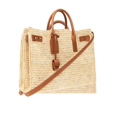 Saint Laurent Sac De Jour Slim Shopper Bag In Sand