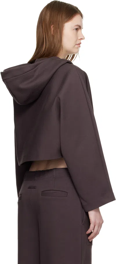 Jean Paul Gaultier Brown 'the Embossed Gaultier' Hoodie In Purple