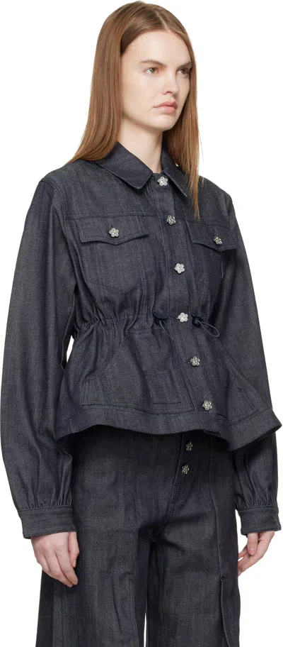 Cecilie Bahnsen Navy Cbcandida Denim Jacket In Black
