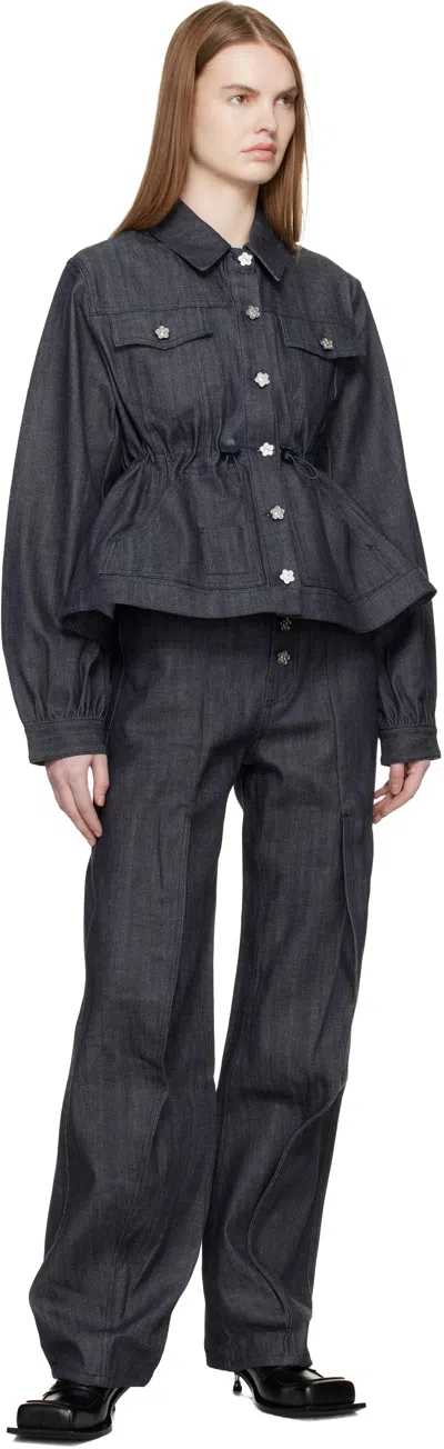 Cecilie Bahnsen Navy Cbcandida Denim Jacket In Black