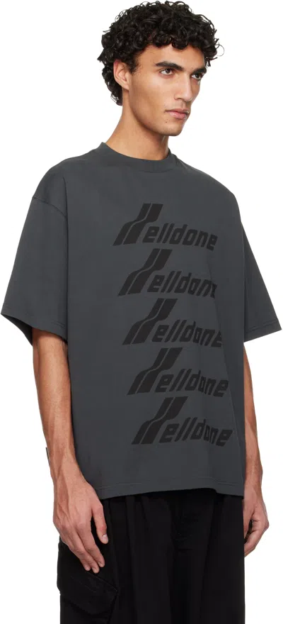 We11 Done Gray 'we11done' Front Logo T-shirt In Gray