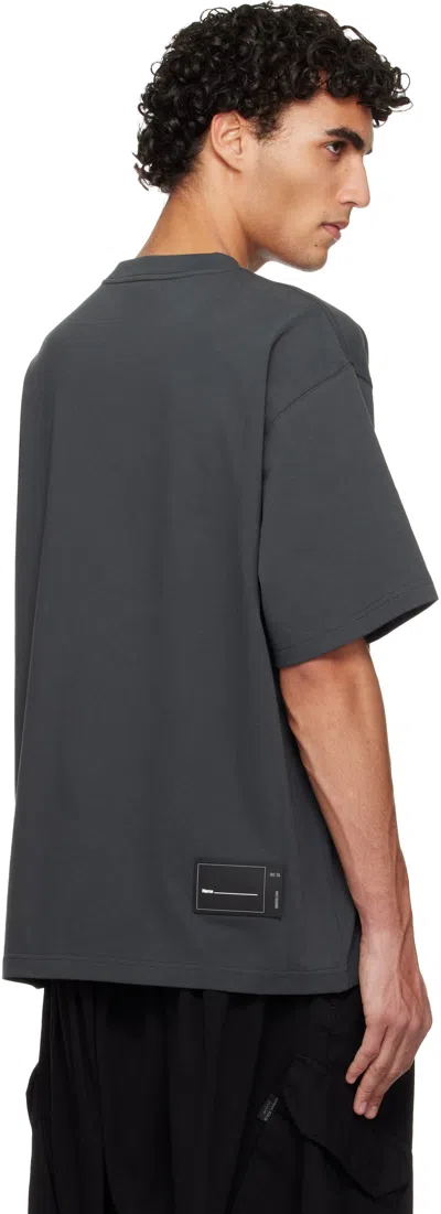 We11 Done Gray 'we11done' Front Logo T-shirt In Gray