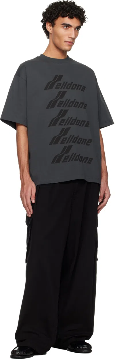 We11 Done Gray 'we11done' Front Logo T-shirt In Gray
