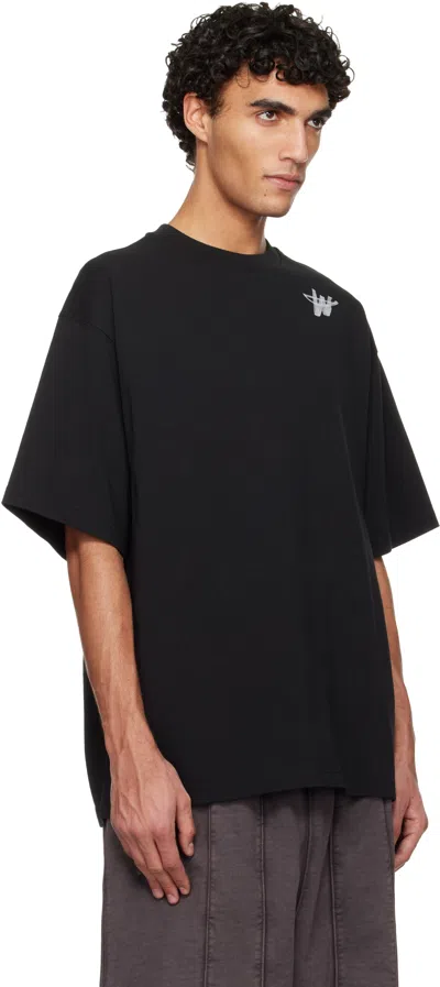 We11 Done Black Printed T-shirt In Black
