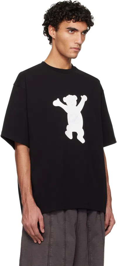 We11 Done Black Teddy Logo T-shirt In Black
