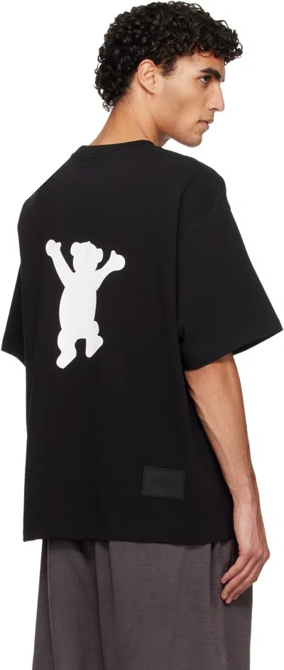 We11 Done Black Teddy Logo T-shirt In Black