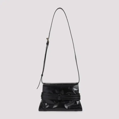 Moschino Tie Me Shoulder Bag In Black