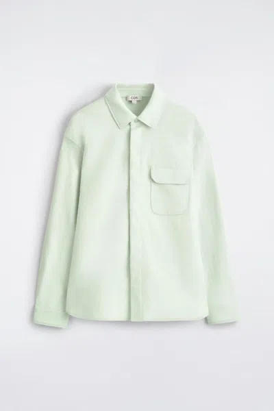 Cos Felted-wool Shirt In Green In Green
