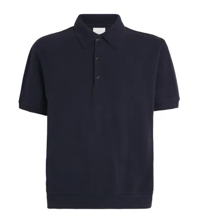 Citizen Of Humanity Mens Navy Piqué Short-sleeve Cotton Polo Shirt In Blue