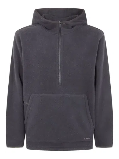 Snow Peak Half-zip Hoodie In Black