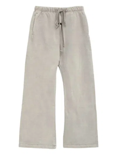 Essentials Drawstring Flared Track Pants In Gray