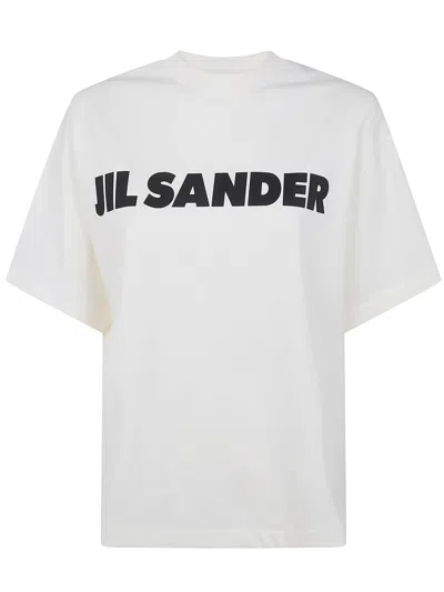 Jil Sander Crewneck Short Sleeves Classic Print T-shirt Clothing In White