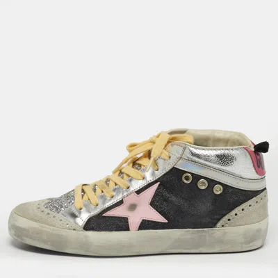 Pre-owned Golden Goose Mid Star Size 37 Multicolor Leather And Suede High Top Sneakers