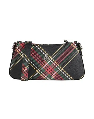 Vivienne Westwood Woman Shoulder Bag Black Size - Polyurethane, Cotton In Black