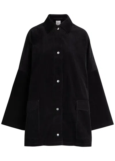 Totême Toteme Organic Cotton Corduroy Overshirt Jacket In Black