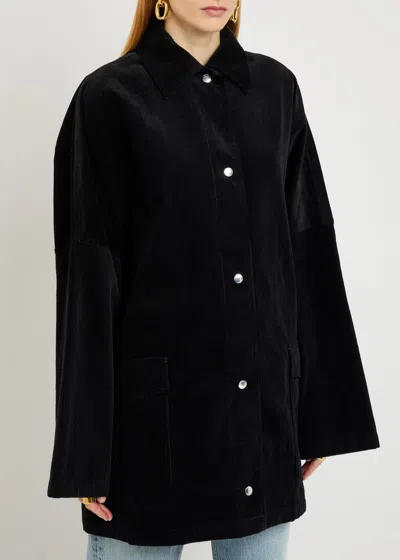 Totême Toteme Organic Cotton Corduroy Overshirt Jacket In Black