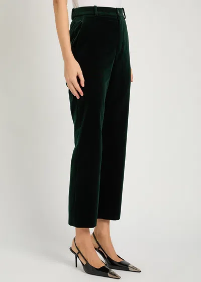 Saint Laurent Straight-leg Velvet Trousers In Multi