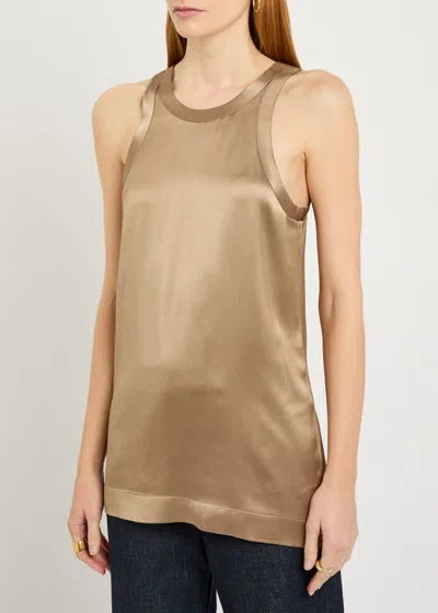 Totême Toteme Satin Tank Top In Brown