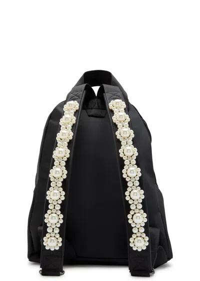 Simone Rocha Bow And Bead-embellished Nylon Backpack In Black