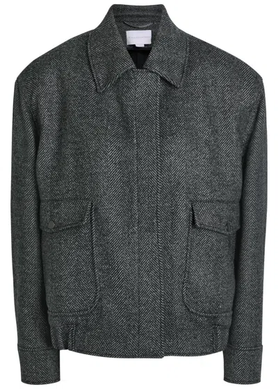 Stella Mccartney Flap-pocket Herringbone Jacket In Gray