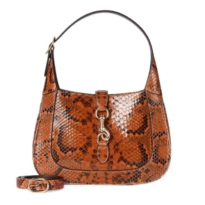 Gucci Jackie Small Python Shoulder Bag In Orange | ModeSens