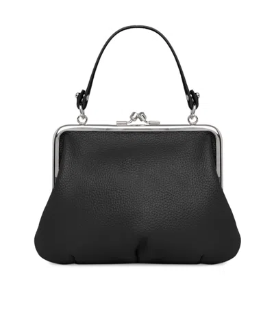 Vivienne Westwood Granny Frame Purse Hammered Effect Bags In Black