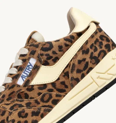 Autry Reelwind Low Sneakers In Leopard Suede And Rutaa Leather Shoes In Multi