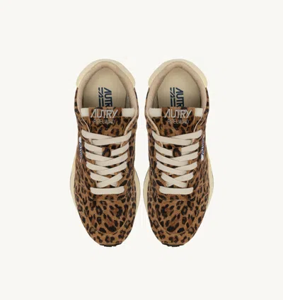 Autry Reelwind Low Sneakers In Leopard Suede And Rutaa Leather Shoes In Multi