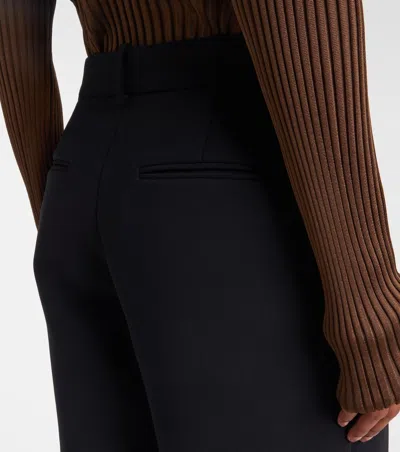 Khaite Teyana Pleated Woven Wide-leg Pants In Black