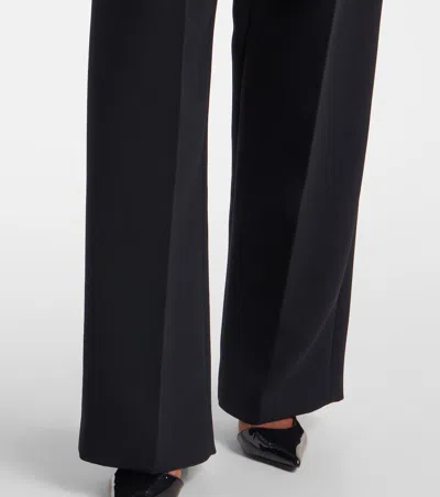 Khaite Teyana Pleated Woven Wide-leg Pants In Black